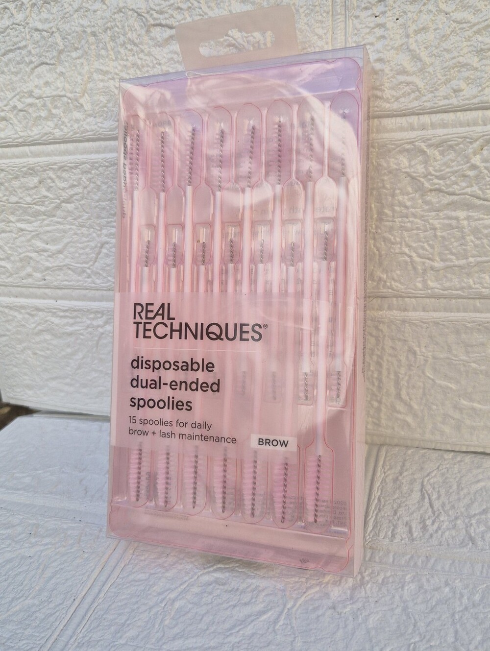 Real Techniques Pink Disposable Dual-Ended Spoolies - Pack of 15